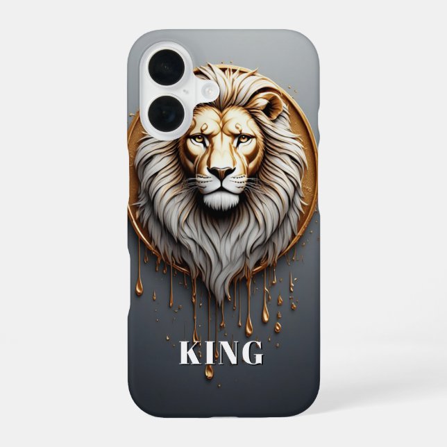 Gold Lion Custom Design 🦁 Iphone Case (Back)