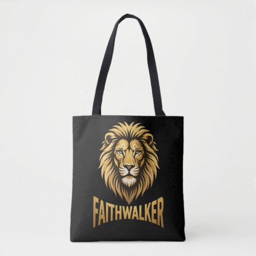 Gold Lion Face / Modern Minimalist Tote Bag