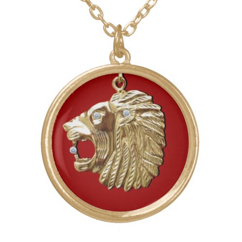 Gold Lion Head Gold Plated Necklace