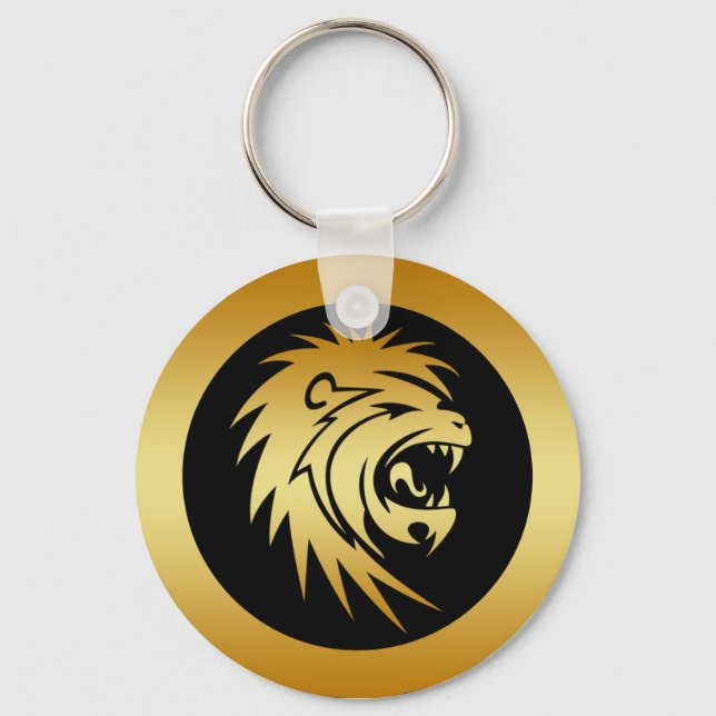 GOLD LION HEAD KEYCHAIN (Front)
