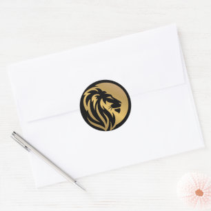 Gold Lion Logo Simple Classic Round Sticke Sticker