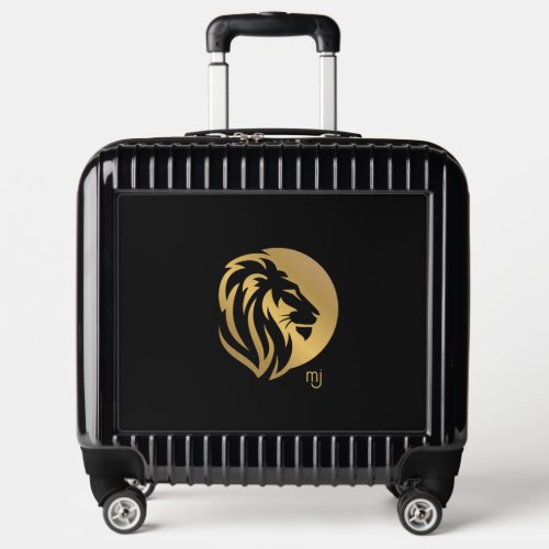 Gold Lion Logo With Monogram Initials Simple Luggage
