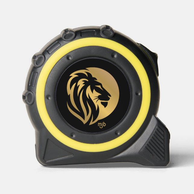 Gold Lion Logo with Your Monogram Initials Tape Measure (Front)