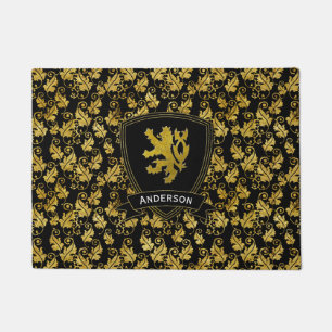 Gold Lion Rampant Foliage Your Color Doormat