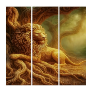 Gold Lion  Triptych