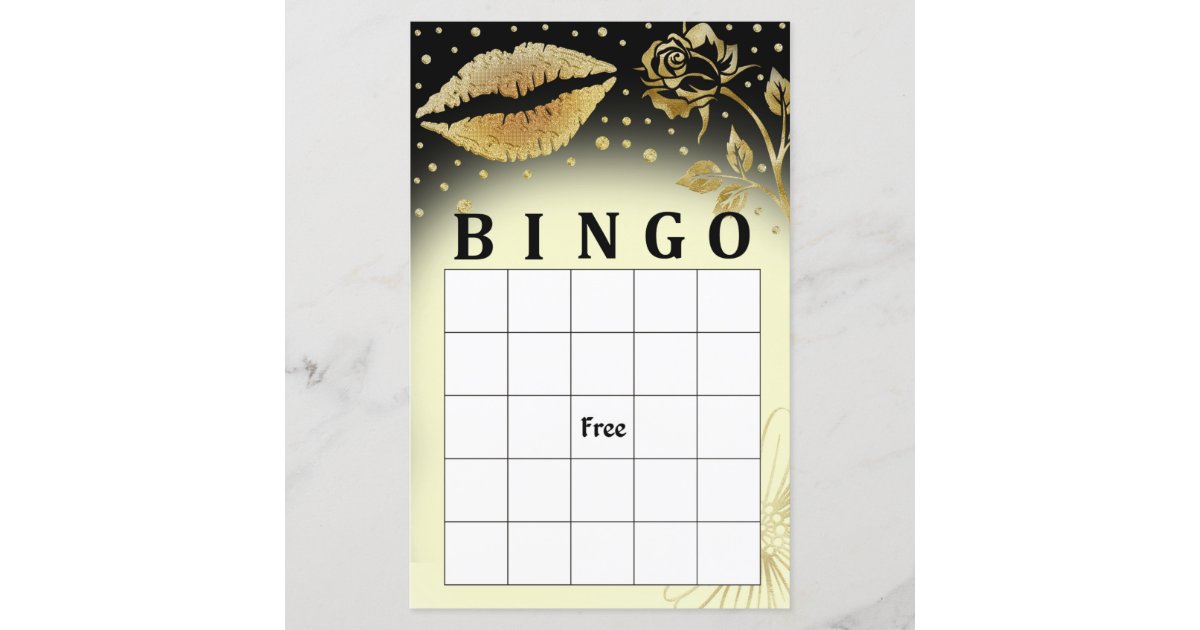 Gold Lips bingo game Zazzle