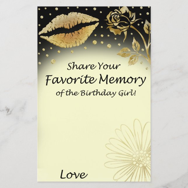 Gold Lips Favorite Memory of the Birthday Girl (Front)