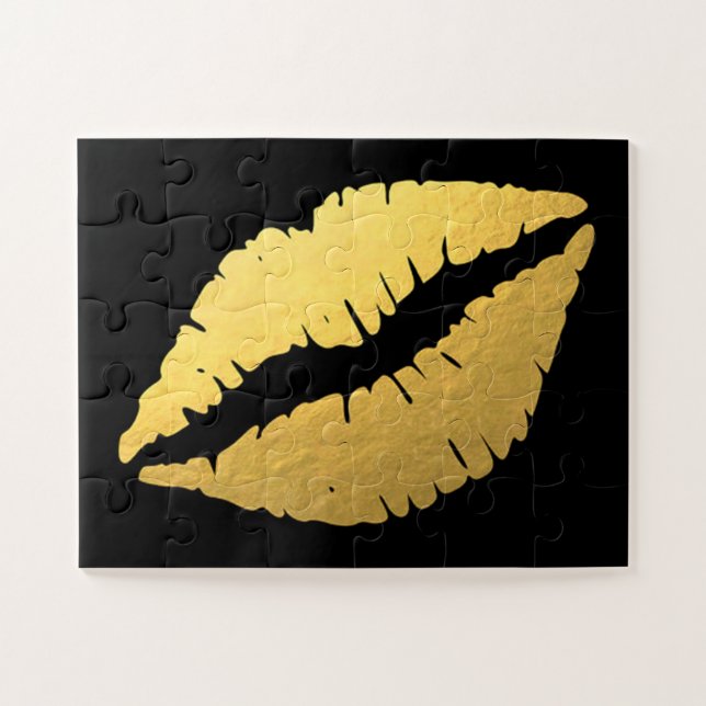 Gold Lips Jigsaw Puzzle (Horizontal)