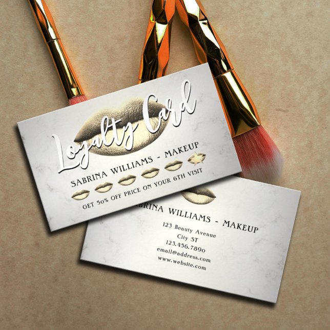 Gold lips makeup loyalty card (Creator Uploaded)