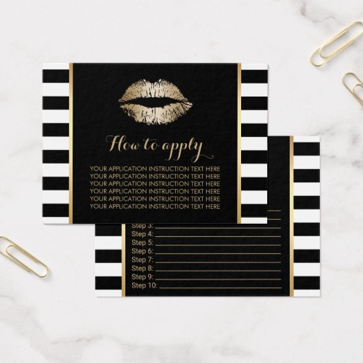 Gold Lips Modern Stripes Application Instructions (Office)