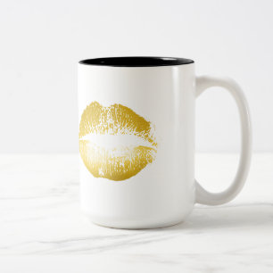 Gold Lips Two-Tone Coffee Mug