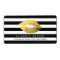 Gold Lips with Black White Stripes