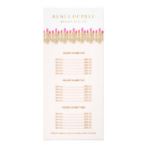 Gold Lipstick Pink Makeup Artist Service Menu