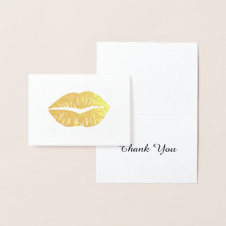 Gold Lipstick Thank You Foil Card