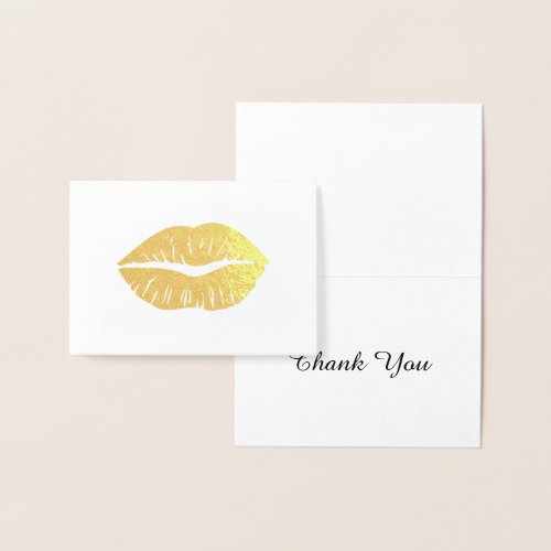 Gold Lipstick Thank You Foil Card