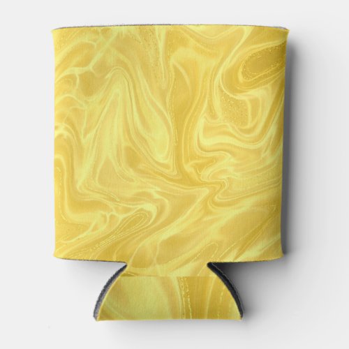 Gold Liquid Marble Shiny Textured Can Cooler