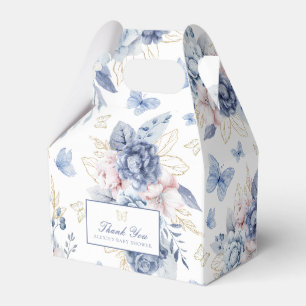 Gold Little Butterfly Boy Baby Shower Favor Boxes