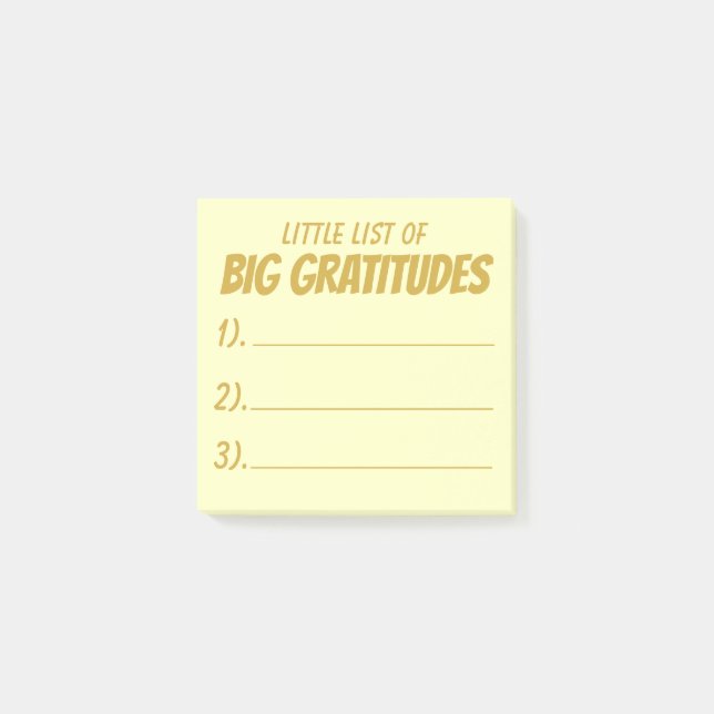 Gold Little List Of Big Gratitude Post-it Notes (Front)