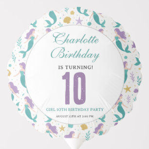 Gold Little Mermaid 10th Birthday   Under the Sea Balloon