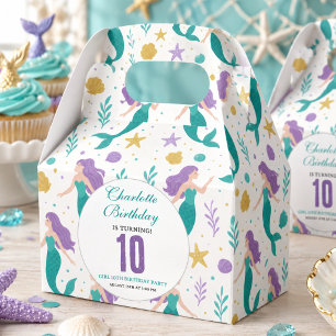 Gold Little Mermaid 10th Birthday Under the Sea Favor Boxes
