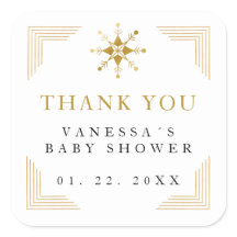 Gold Little Snowflake Minimal Elegant Baby Shower