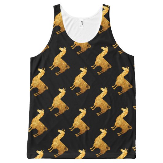 Gold Llama Tank Top Pattern (Front)