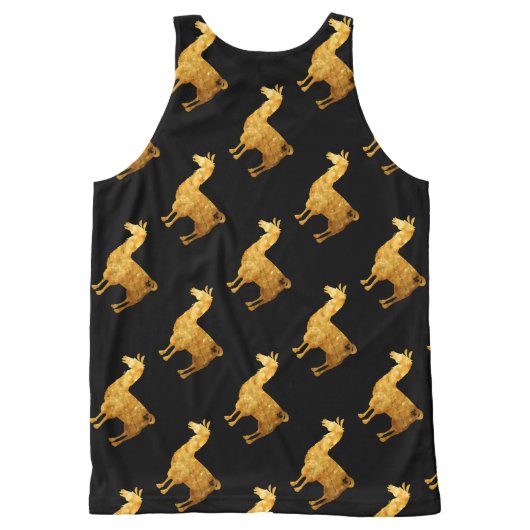 Gold Llama Tank Top Pattern (Back)