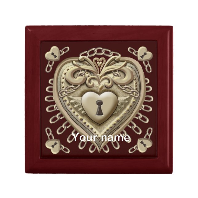 Gold lock Heart gift box (Front)