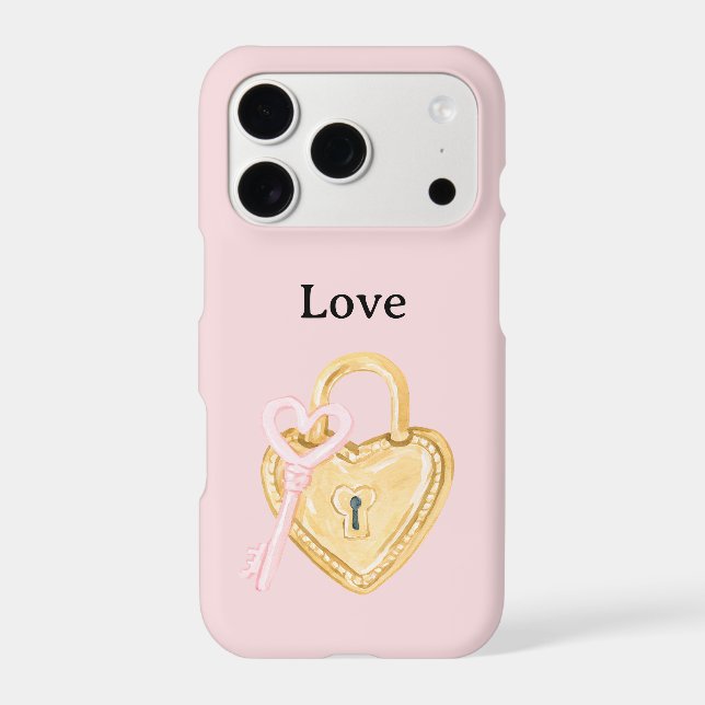 Gold Lock Key Iphone Case (Back)