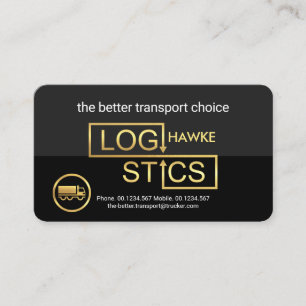 Gold LOGISTICS Signage Trucking Business Card