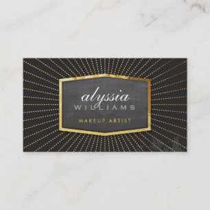 GOLD LOGO art deco elegant sunburst smart black Business Card