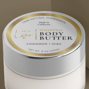 Gold Logo Body Butter Jar Round Waterproof Clear Classic Round Sticker