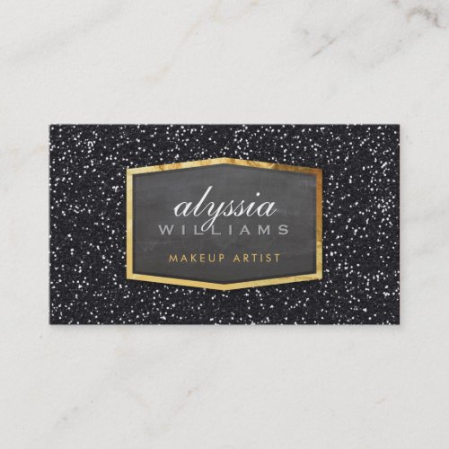 GOLD LOGO classy elegant glitter sparkle black Business Card Templates