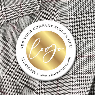 Gold Logo Corporate Company Promotional Branded Button