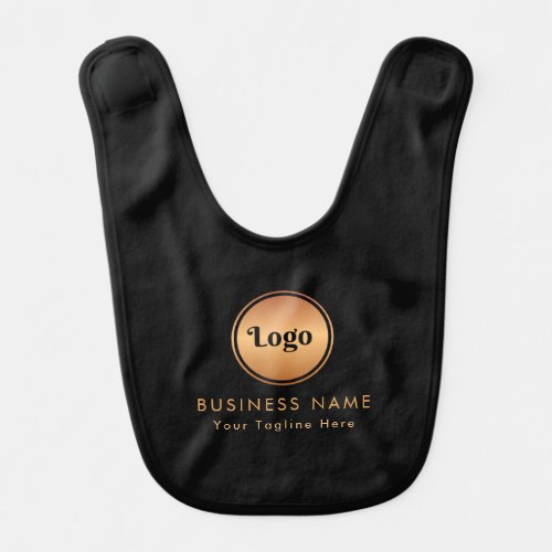 Gold Logo  Custom Text Business Company Branded  Baby Bib