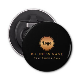 Gold Logo &amp; Custom Text Business Company Branded  Bottle Opener