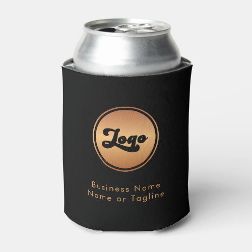Gold Logo  Custom Text Business Company Branded Can Cooler