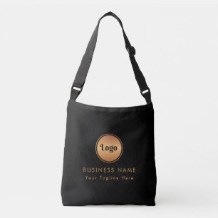 Gold Logo & Custom Text Business Company Branded Crossbody Bag