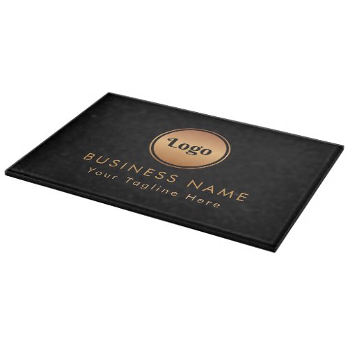 Gold Logo  Custom Text Business Company Branded   Cutting Board