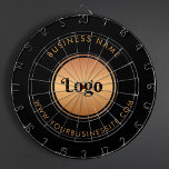Gold Logo & Custom Text Business Company Branded  Dart Board<br><div class="desc">This stylish dart board would be great for your business/promotional needs! Easily add your logo and custom text by clicking on the "personalize" option.</div>