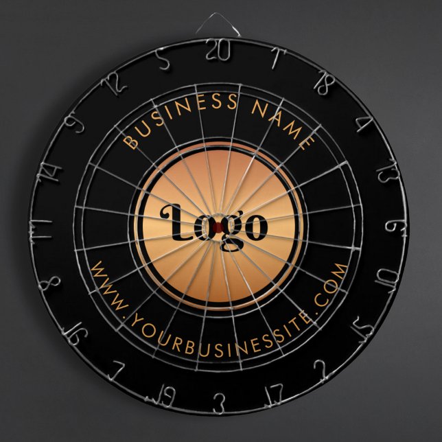 Gold Logo & Custom Text Business Company Branded  Dart Board (Creator Uploaded)