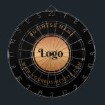 Gold Logo & Custom Text Business Company Branded  Dart Board<br><div class="desc">This stylish dart board would be great for your business/promotional needs! Easily add your logo and custom text by clicking on the "personalize" option.</div>