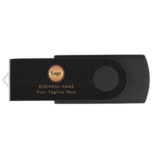 Gold Logo  Custom Text Business Company Branded   Flash Drive