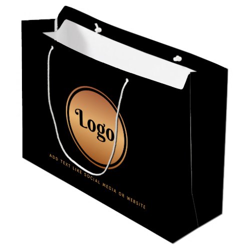 Gold Logo  Custom Text Business Company Branded Large Gift Bag