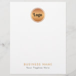 Gold Logo & Custom Text Business Company Branded   Letterhead<br><div class="desc">This elegant letterhead would be great for your business/promotional needs! Easily add your logo and custom text by clicking on the "personalize" option.</div>