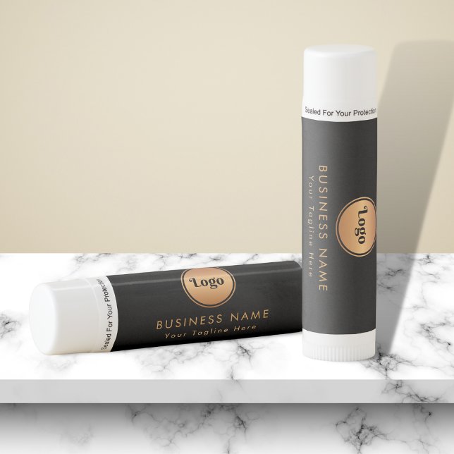 Gold Logo & Custom Text Business Company Branded  Lip Balm (Creator Uploaded)