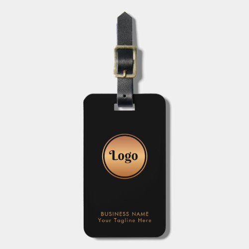 Gold Logo  Custom Text Business Company Branded Luggage Tag
