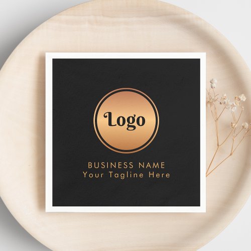 Gold Logo  Custom Text Business Company Branded  Napkins