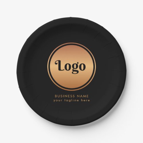 Gold Logo  Custom Text Business Company Branded  Paper Plates