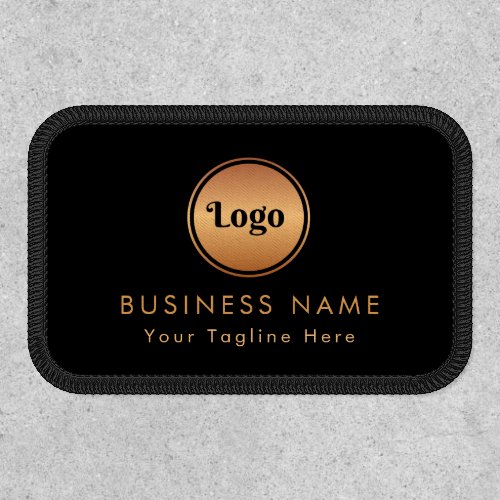 Gold Logo  Custom Text Business Company Branded  Patch